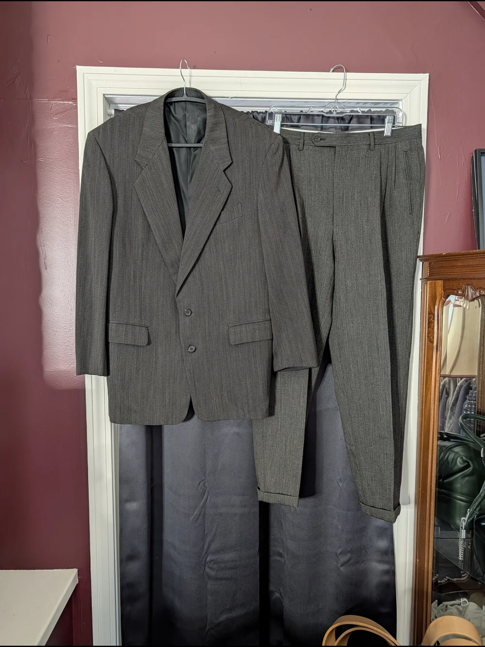 Pal Zileri 2pc Torello Viera Knit Wool/Nylon Men's Herringbone Gray Suit Italy